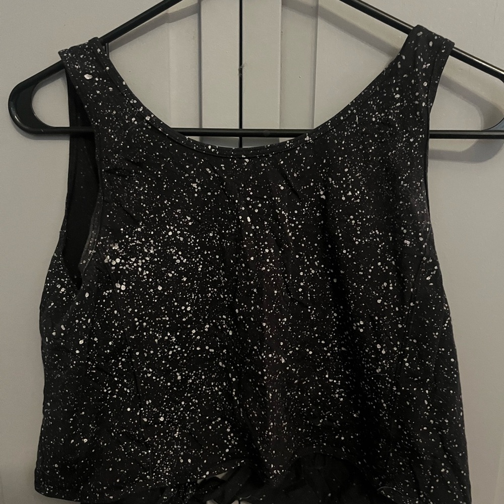 Black and White Speckled Women's Top